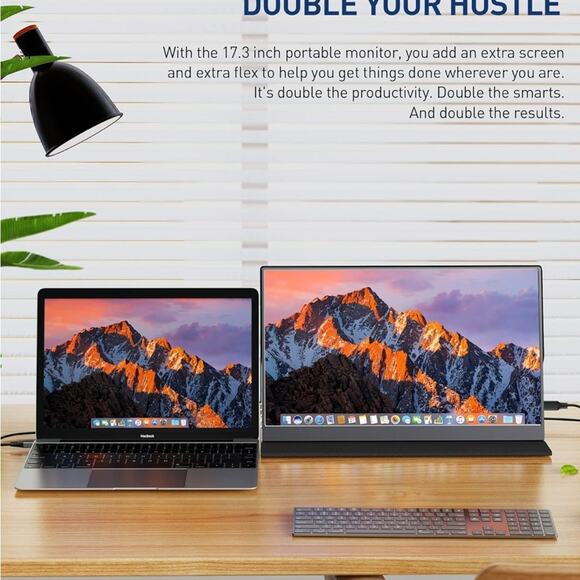 portable monitor 17.3” 1080P FHD IPS fold usb-c computer display USB HDMI - Picture 7 of 13
